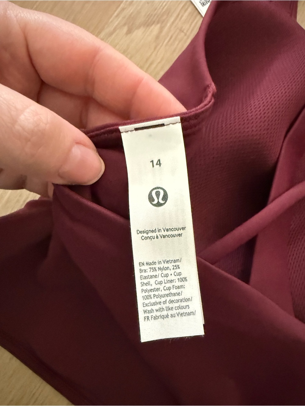 NWT Lululemon Like a Cloud Longline Bra size 14 D/DD Cup - Picture 3 of 3